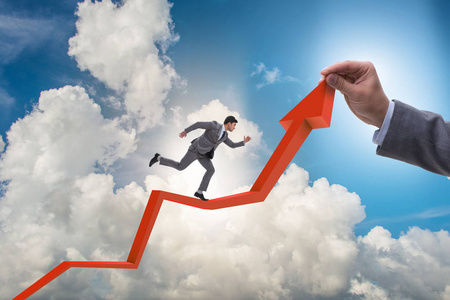 经济上的商人支持 growtn 图照片