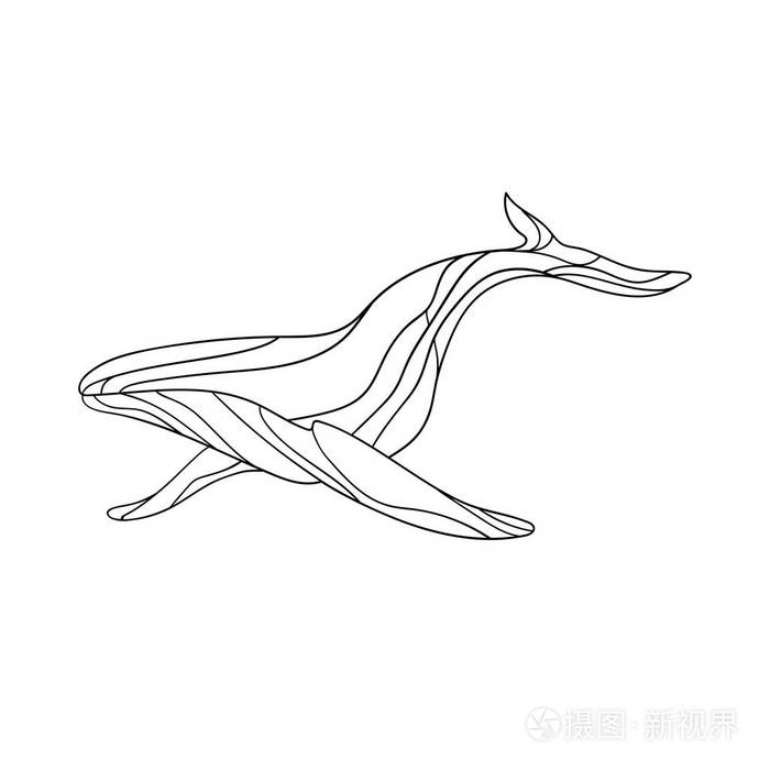 鲸鱼海风格的鲸鱼.简约而