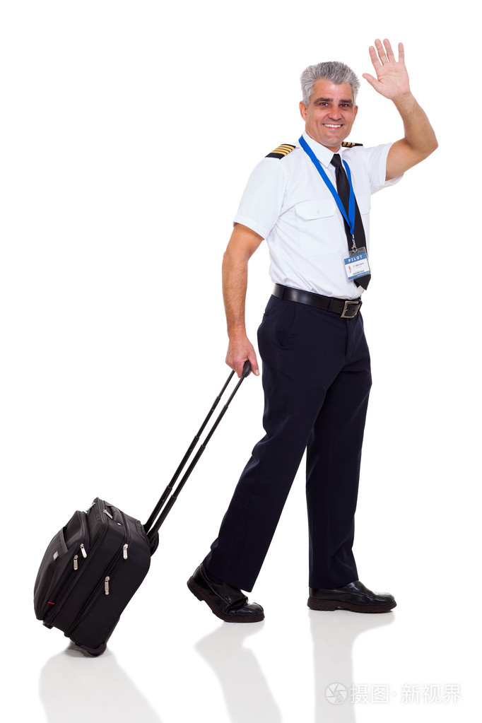 中旬年龄航空公司飞行员挥手告别