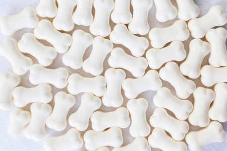 补钙骨头牛奶颗粒形状的白色背景上的一根骨头照片