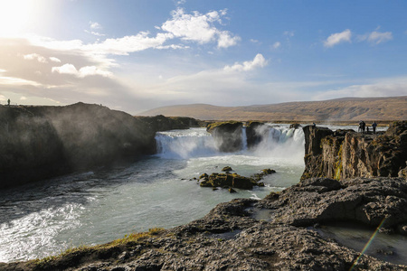 在冰岛 godafoss 瀑布