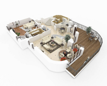 3d 家庭公寓模型