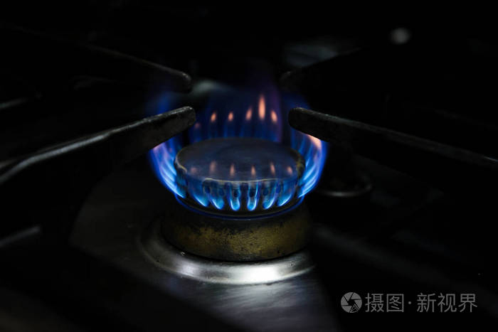 燃气灶燃烧的火焰