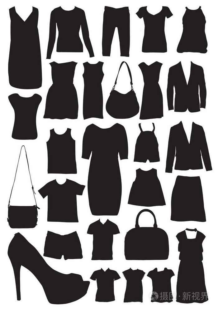 时尚衣服剪影插图矢量插画-正版商用图片06azzk-摄图新视界