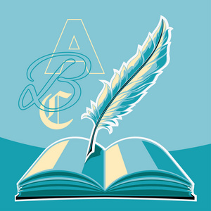 眼镜和鹅毛笔图片