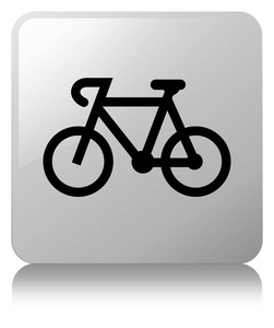自行车图标白色方形按钮