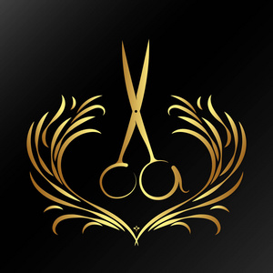 理发师和美容院用的装饰剪刀照片