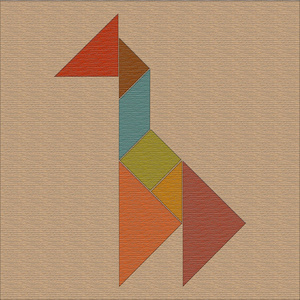 长颈鹿马赛克由几何形状, 七巧板, 背景与纹理的长颈鹿照片