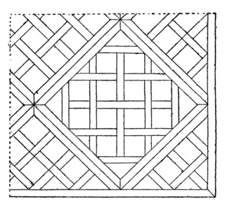 镶木夹层, 复古雕刻插图。工业百科全书 E。拉米1875