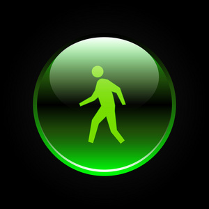 绿色光泽男子步行标志照片