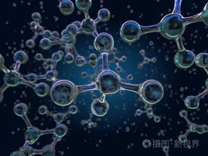 科学, 医学背景与分子和原子.3d 渲染