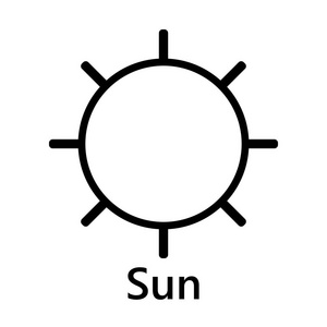 太阳符号直联接黑色文本