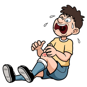 一个男人痛苦的腿部受伤照片