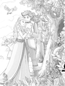 王子与公主骑士和仙女。儿童插画