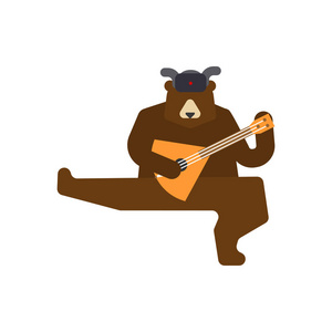 俄罗斯熊跳舞孤立。俄罗斯民族民间兽