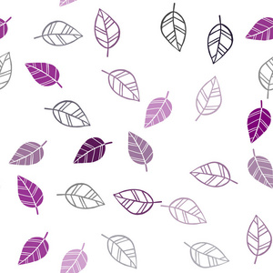 深粉色向量无缝抽象背景与叶子。现代几何抽象插图与叶子。织物, 布料, 壁纸设计