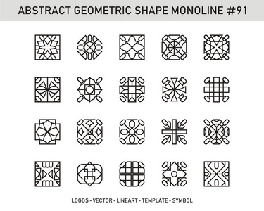 一组几何元素, 不可能的形状, 孤立在白色, 线设计, 矢量插图