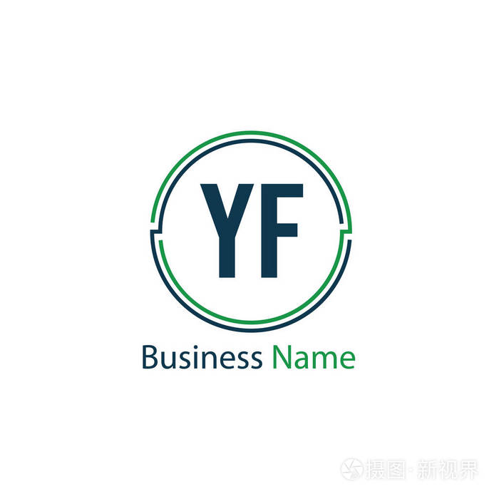 初始字母yf徽标模板设计