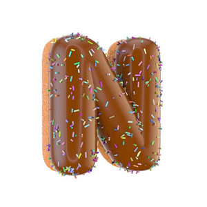 甜甜圈字母大写 N