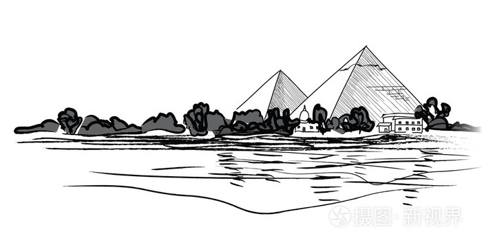 埃及 金字塔插画-正版商用图片06cz4z-摄图新视界