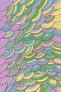 波浪图案背景五颜六色的卡通波浪。矢量说明