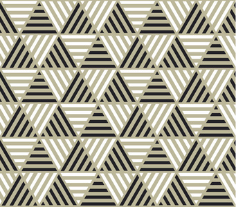 三角形的几何背景与条纹的网页和打印。黑色白色和米色的表面设计几何图案