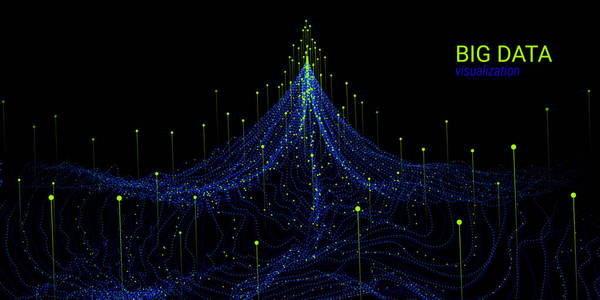 波形3d 抽象背景。大数据可视化