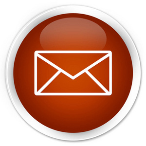 电子邮件图标高级棕色圆形按钮