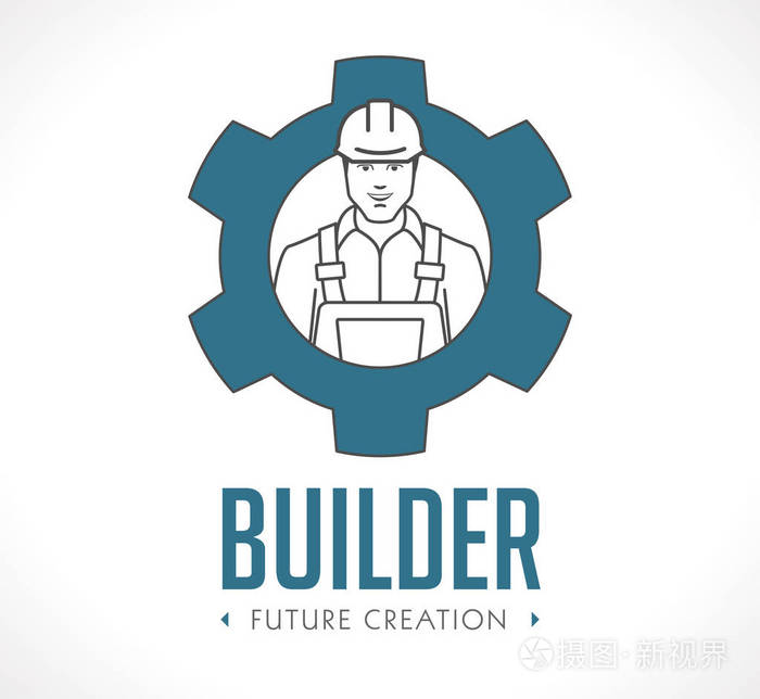 24/7 服务概念-工人与齿轮和工具-用户手册或指示符号