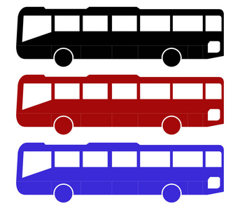 白色背景上的公共汽车图标