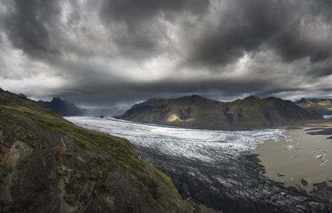 Skaftafell 冰川, Vatnajokull 国家公园在冰岛