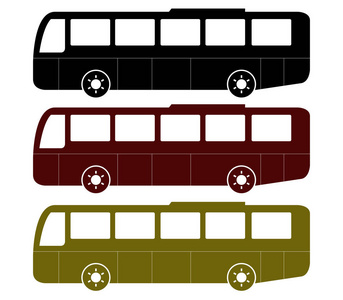 白色背景上的公共汽车图标