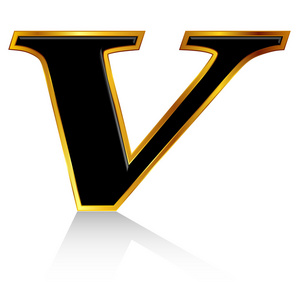 黑金色字母v图片