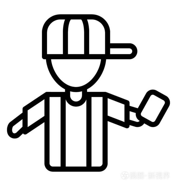 裁判或游戏裁判员线图标图像插画-正版商用图片06dwek-摄图新视界