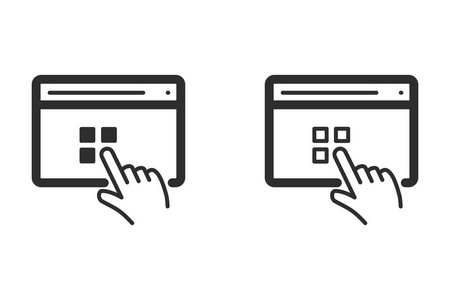 社交网络和在线交互概念用户交互向量图标白色促销交互式信息亭终端站