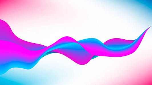 抽象矢量背景, 蓝色和紫色的波浪线
