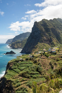 葡萄牙马德拉岛北海岸上空的观点