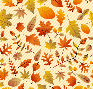 复古秋季季节红叶无缝图案背景。eps10 fi
