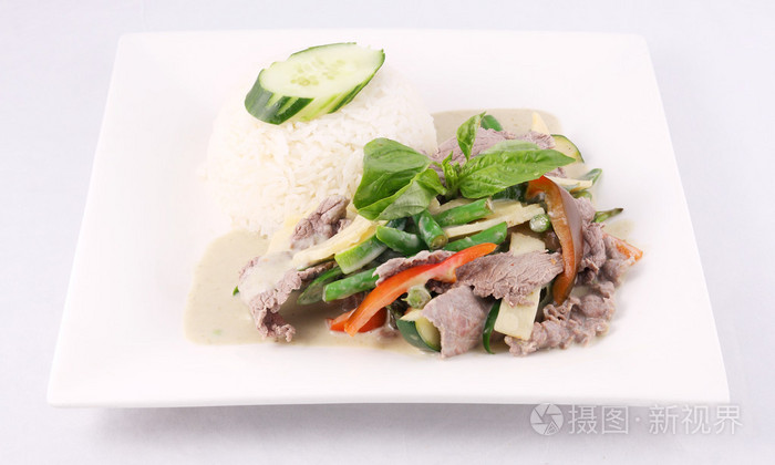 牛肉绿咖喱饭 泰国食品