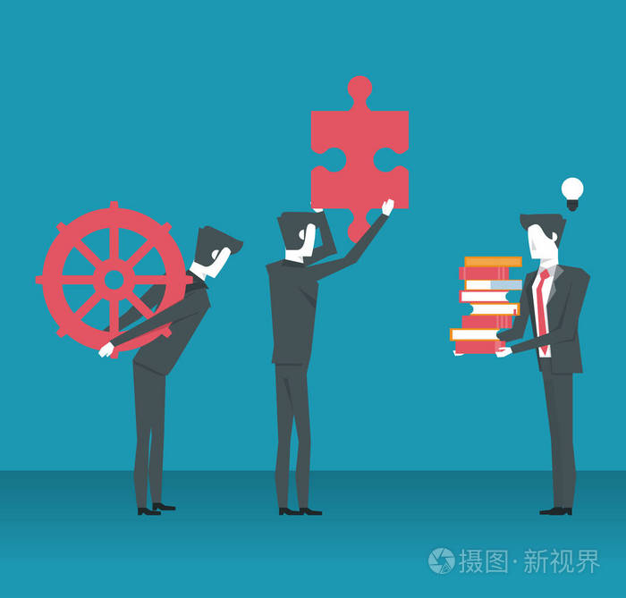 商业合作伙伴卡通