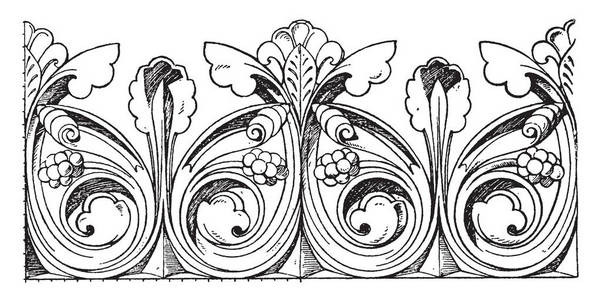 哥特式的边缘是发现在山脊或屋顶, 复古线画或雕刻插图