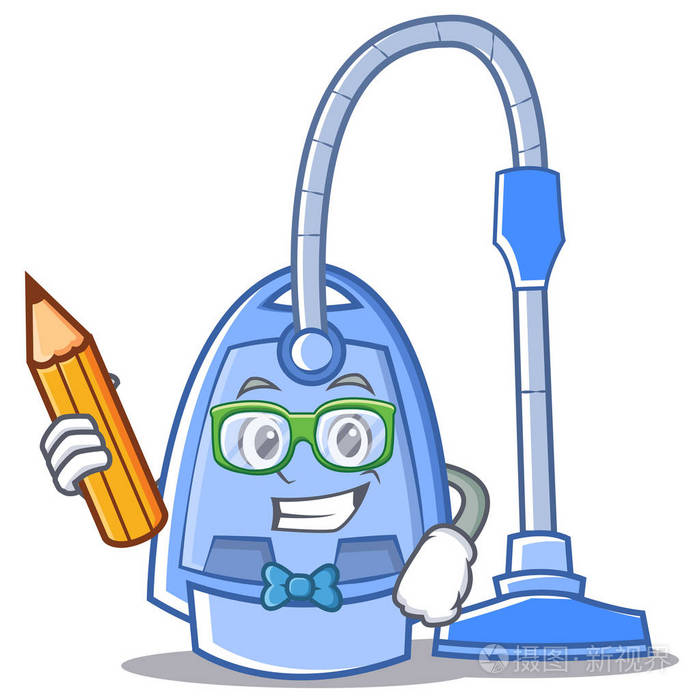 学生用铅笔吸尘器字符卡通插画-正版商用图片06ednu-摄图新视界
