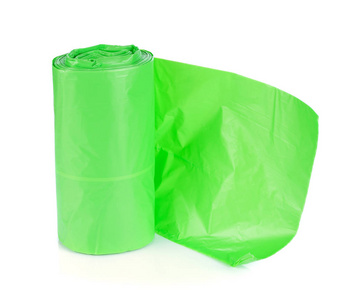白色的绿色垃圾袋