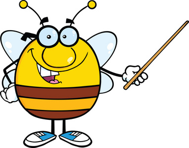 戴着眼镜的指针矮胖蜜蜂卡通人物照片