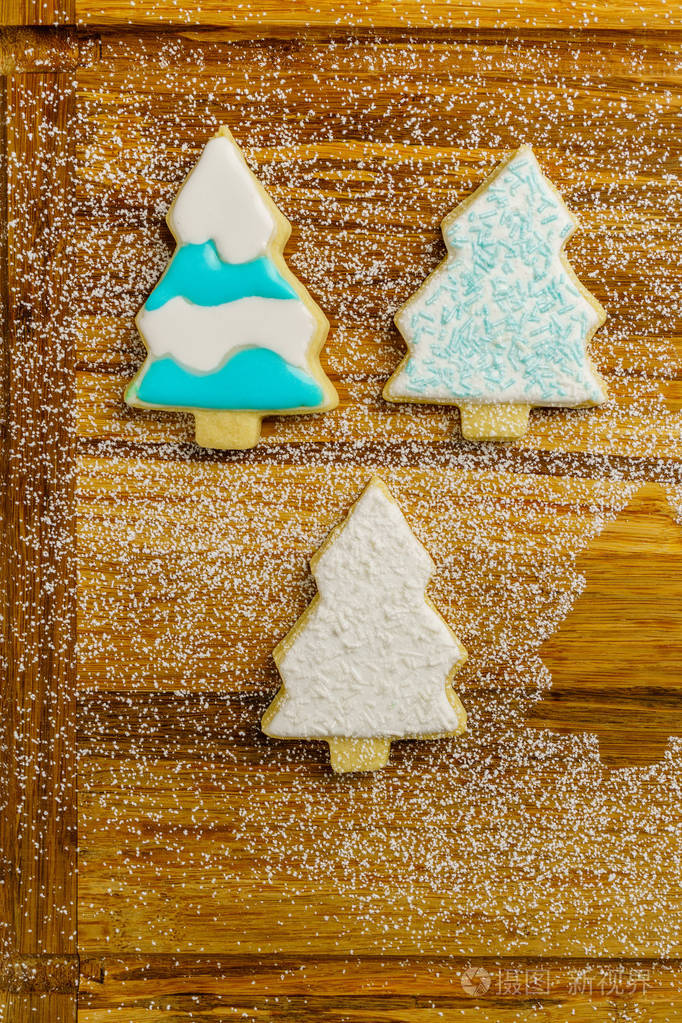 圣诞不同形式饼干冬季 selebration 背景