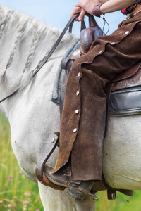 腿在马镫.马刺照片