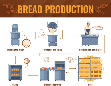 面包制作卡通信息图表图片