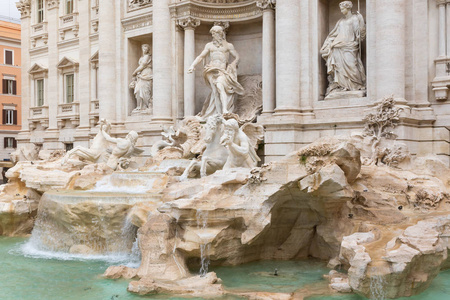 著名的特雷维喷泉在罗马。意大利