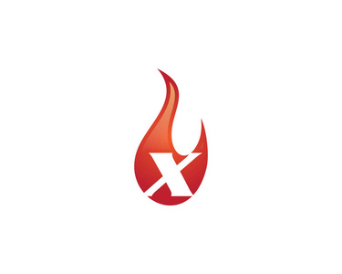 x 字母火焰徽标