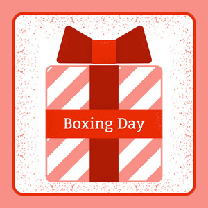 拳击日。假日的概念在英国和英国的联邦。12月26日。礼物。红色礼品盒。垃圾纹理